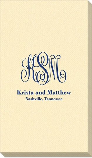 Script Monogram with Text Linen Like Guest Towels